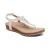 Aetrex Women's Evelyn Thong Sandal In Ivory In Neutral