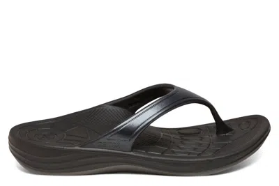 Aetrex Women's Fiji Orthotic Flip Flops Sandal In Black