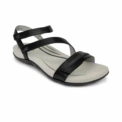 Aetrex Women's Gabby Sandal In Solid Black In Multi