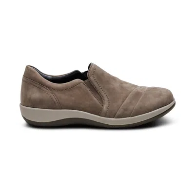 Aetrex Women's Helena Arch Support Slip On Shoes In Warm Grey In Brown