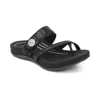 Aetrex Izzy Adjustable Slide Sandal In Black Sparkle In Multi