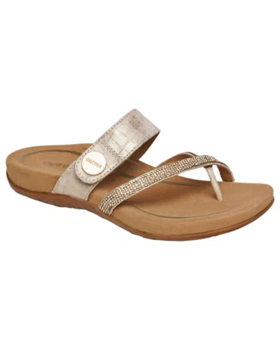 Aetrex Women's Izzy Sandals In Gold Sparkle In Multi