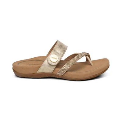 AETREX WOMEN'S IZZY SPARKLE SANDAL IN GOLD