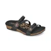Aetrex Women's Janey Braided Slide Sandals In Black In Black