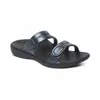 Aetrex Women Janey Sport Sandal In Pewter In Black