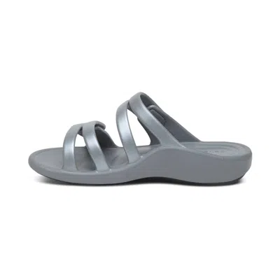 Aetrex Women's Janey Sport Slide Sandal In Grey In Gray