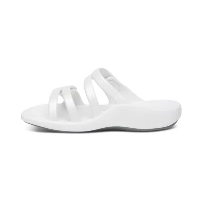 Aetrex Women's Janey Sport Slide Sandals In White