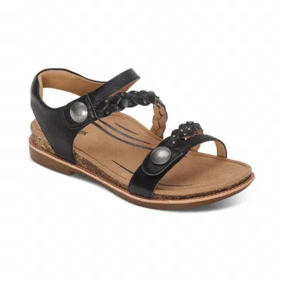 Aetrex Women's Jenn Quarter Strap Sandal In Black In Multi
