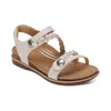 Aetrex Women's Jenn Quarter Strap Sandal In Ivory In White