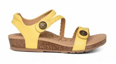 Aetrex Women's Jillian Braided Quarter Strap Sandal In Lemon In Yellow