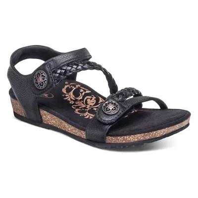 Aetrex Women's Jillian Braided Sandal In Black