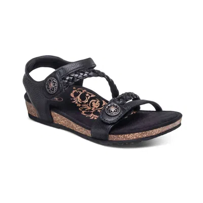Aetrex Women's Jillian Sandal In Black