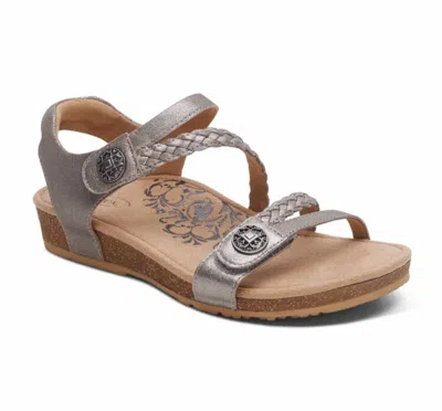 Aetrex Women's Jillian Sandal In Brushed Silver In Multi