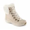 Aetrex Women Jodie Fur Lace Up Boots In Ivory In Multi