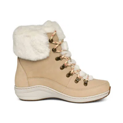 Aetrex Women's Jodie Fur Winter Boot In Ivory In Multi