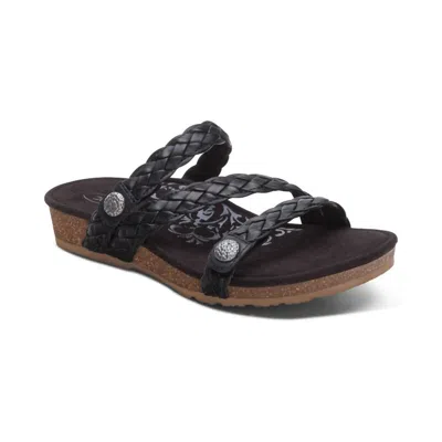 Aetrex Women's Josie Braided Slide In Black