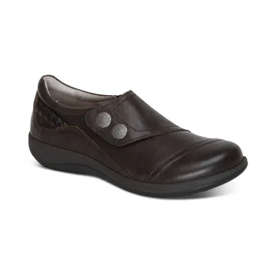 Aetrex Women's Karina Monk Strap Loafer In Iron In Brown