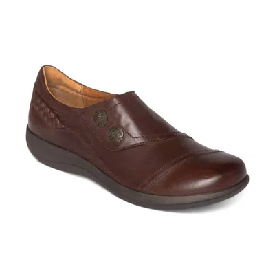 Aetrex Women's Karina Monk Strap Shoe In Brown