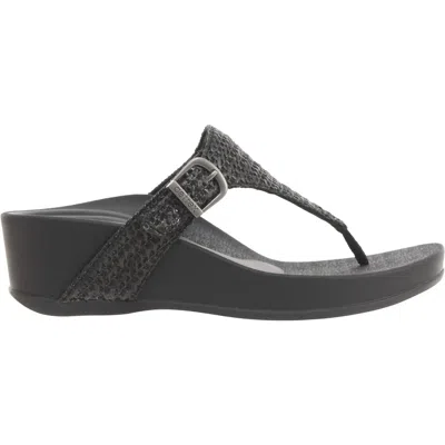 Aetrex Women's Kate Sandal In Black In Gray