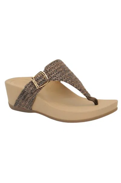 Aetrex Women's Kate Sandal In Brown Woven In Neutral