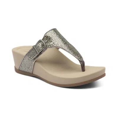 Aetrex Women's Kate Sandals In Silver