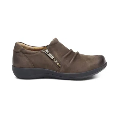 Aetrex Women's Katie Zipper Monk Shoe In Dark Earth In Multi