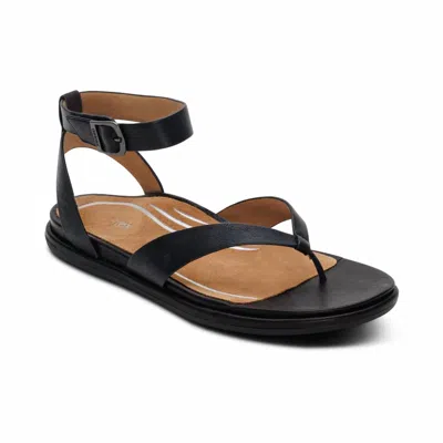 Aetrex Women's Kendall Arch Support Thong Sandal In Black