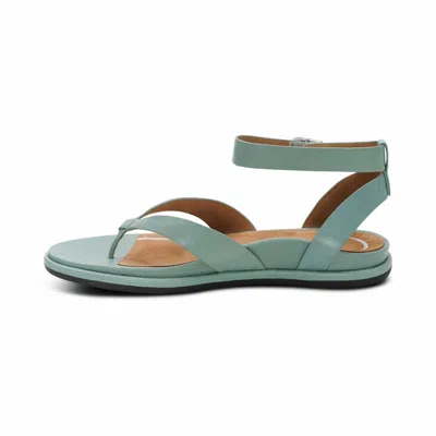 Aetrex Women's Kendall Arch Support Thong Sandal In Sage In Multi