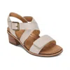 Aetrex Women Kristin Block Heel Sandal In Ivory In Multi