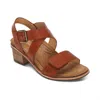 Aetrex Women Kristin Block Heel Sandal In Cognac In Brown