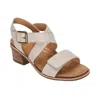 Aetrex Women Kristin Block Heel Sandal In Ivory In Multi
