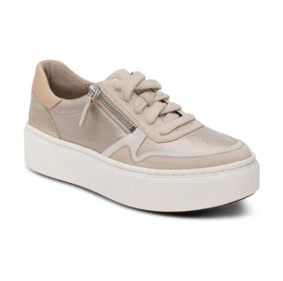 Aetrex Women's Leigh Arch Support Platform Sneaker In Tan Multi