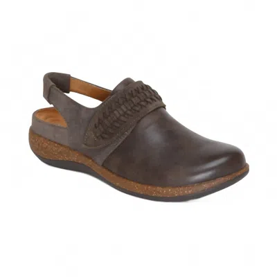 Aetrex Women's Leni Clogs In Iron In Brown