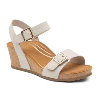 Aetrex Women's Lexa Wedge Sandals In Ivory In Multi
