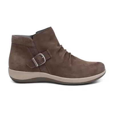 Aetrex Women's Luna Ankle Boot In Charcoal In Brown