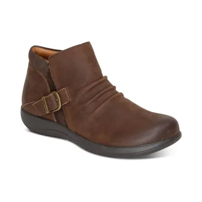 Aetrex Women's Luna Ankle Boot In Dark Earth In Brown