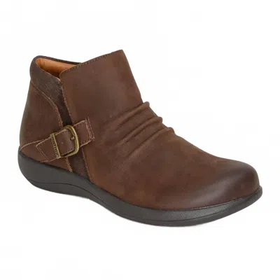 Aetrex Women's Luna Ankle Boot - Wide In Dark Earth In Brown