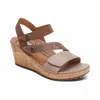 Aetrex Women's Madelyn Wedge Sandal In Taupe Multi In Multi