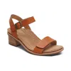 Aetrex Women's Mae Adjustable Quarter Strap Heel In Cognac In Brown