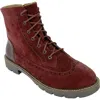 Aetrex Women's Margot Suede Lace-up Boot In Dark Red In Burgundy