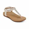 Aetrex Women's Marni Slingback Thong Sandal In Ivory In Multi