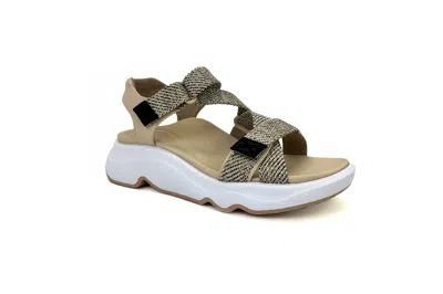 Aetrex Women's Marz Adjustable Cross Strap Sandals In Beige In Multi