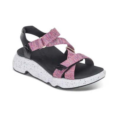 Aetrex Women's Marz Adjustable Quarter Strap Sandal In Pink In Multi