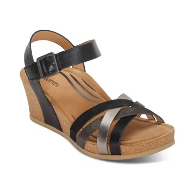 Aetrex Women Noelle Wedge In Black