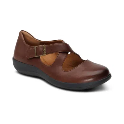 Aetrex Women's Paisley Mary Jane Shoes In Brown In Multi