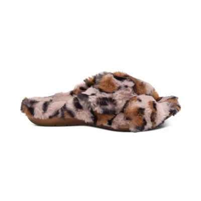 Aetrex Women's Penelope Strap Slipper In Leopard In Multi