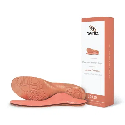 Aetrex Women's Premium Memory Foam Posted Orthotics Insole In Orange