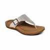 Aetrex Women's Rae Sparkle Thong Sandal In White In Metallic