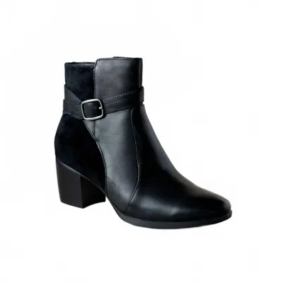 Aetrex Women's Rebecca Heel Boots In Black Leather