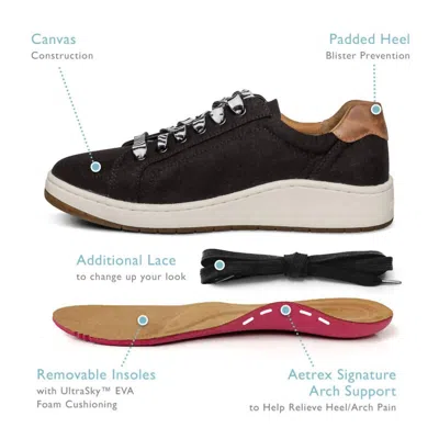 Aetrex Women's Renee Sneaker In Black